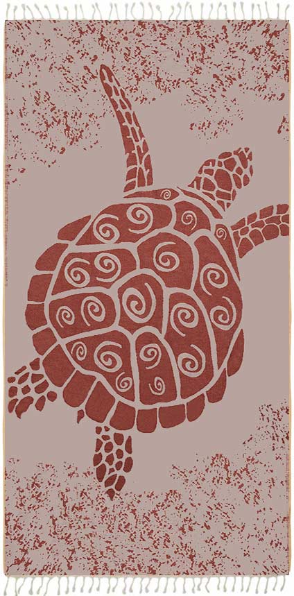 Galapagos Turtle Turkish Towel - Terracotta - Sun Drunk