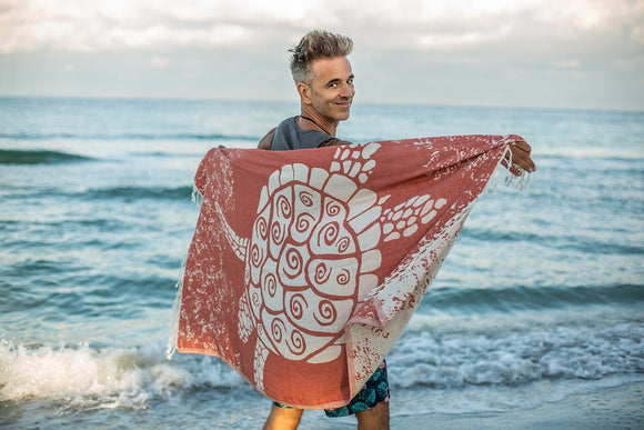 Galapagos Turtle Turkish Towel - Terracotta - Sun Drunk