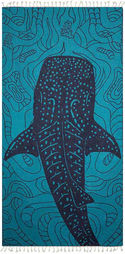 Whale Shark Turkish Towel - Turquoise - Sun Drunk